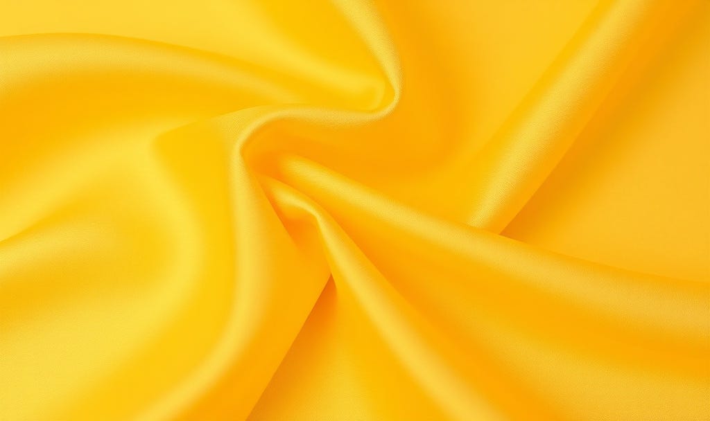 Close-up of draped yellow satin fabric